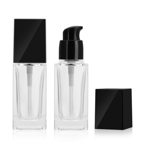 Frasco de vidrio para lociones en forma cuadrada 30ml