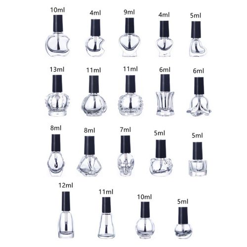 Muestras de frascos de vidrio para esmalte de uñas