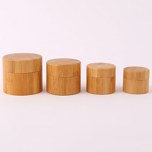 Tarros de bambú para cremas de belleza