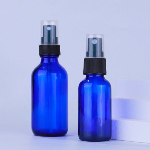 Frascos de vidrio azul con atomizador 15ml 30ml 60ml 120ml