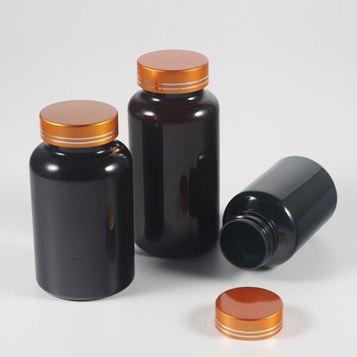 Frascos de plástico, de color negro para cápsulas de 120cc, 150cc, 250cc y 280cc.