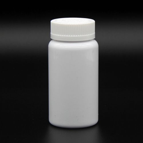 Frascos de plástico PET,de color blanco de 150 ml para suplementos vitamínicos.
