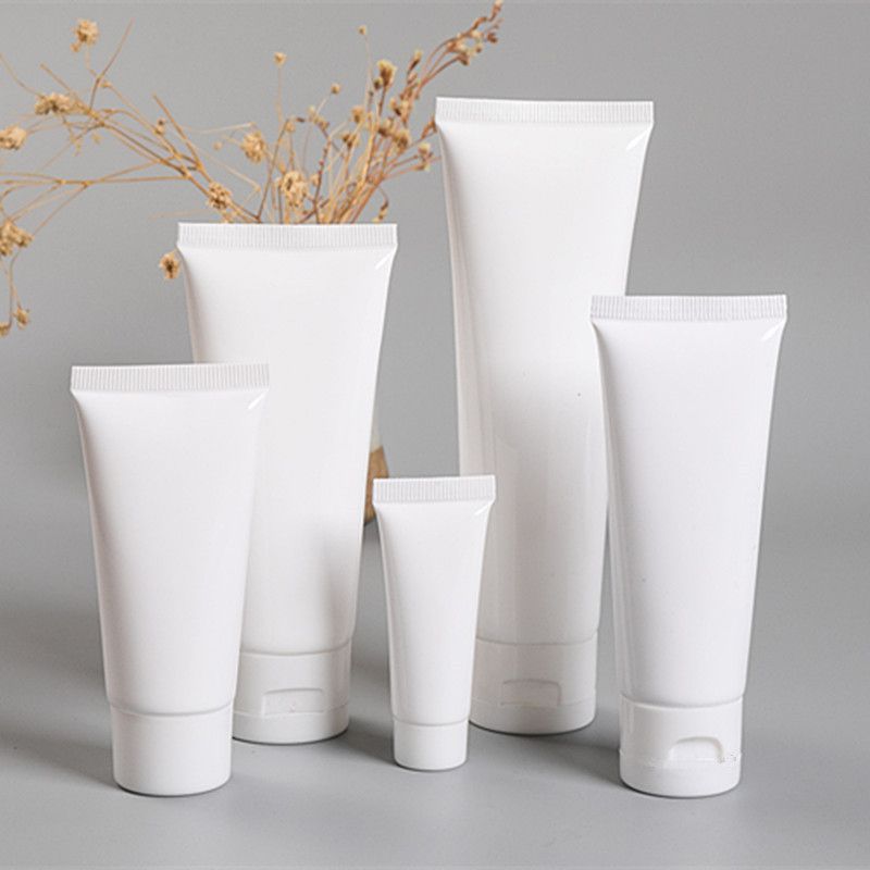 Tubo exprimible blanco, para crema